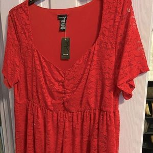 Red Lace Blouse